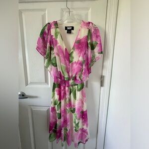 DKNY Pink Floral Flowy Dress